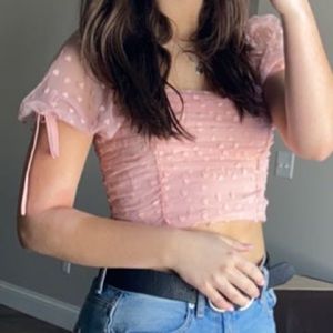 Forever 21 size small pink heart crop top